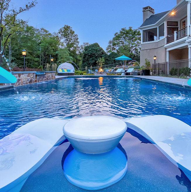 Crystal-clear waters in a bespoke luxury pool design